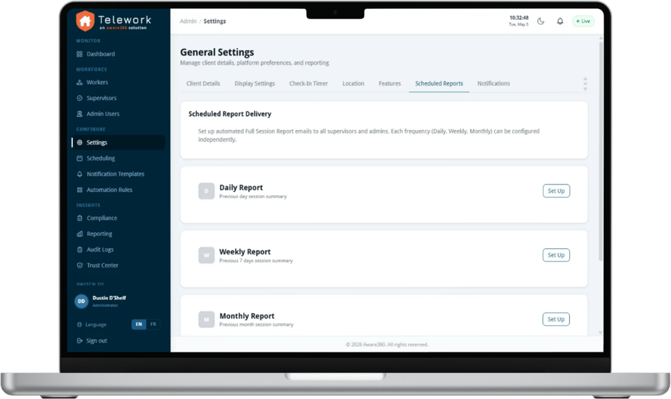 Telework screenshots audit