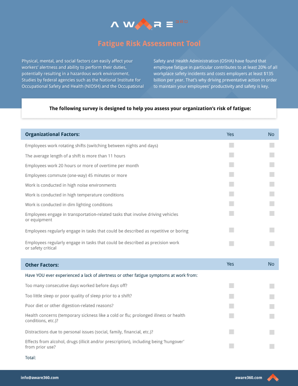 Assessment Tool_ Fatigue Risk